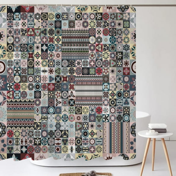 Bohemian Striped Shower Curtain Printed Fabric Modern Boho Bathroom Curtains Hom