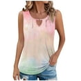 thumbnail image 2 of Njagoc3 Womens Summer Ombre Dyed Sleeveless Top, Pastel Gradient, Loose Fit, Lightweight Fabric, Casual Daily & Music Festival, Trendy Tank Top, 2 of 6