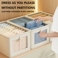 thumbnail image 3 of Caja grande para guardar ropa con tapa, organizador de tela para armario de dormitorio, caja plegable (1 unidad) para guardar ropa y mantas de temporada, solución de organización resistente, 3 of 8