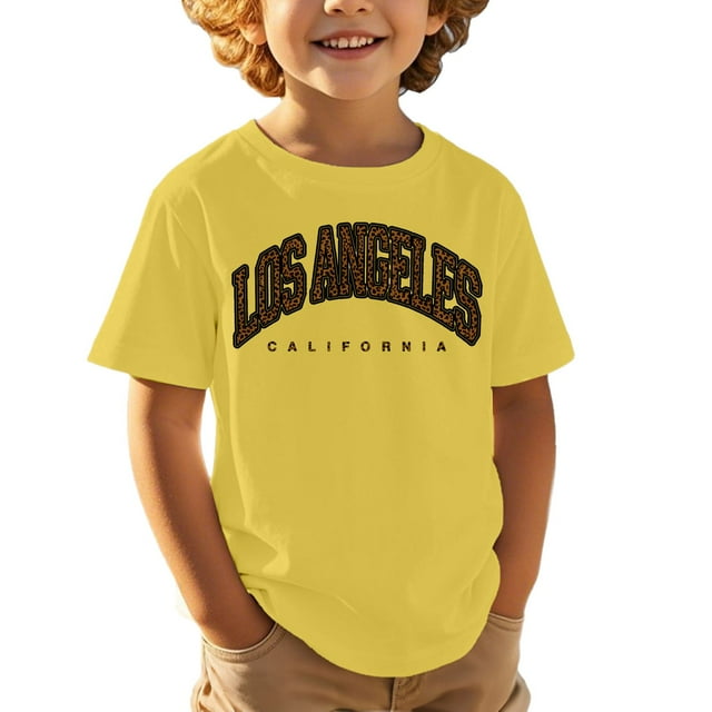 Haut Imprimé pour Garçons et Filles Enfants Décontracté Sport Confortable Ample Mignon T-Shirt à Manches Courtes