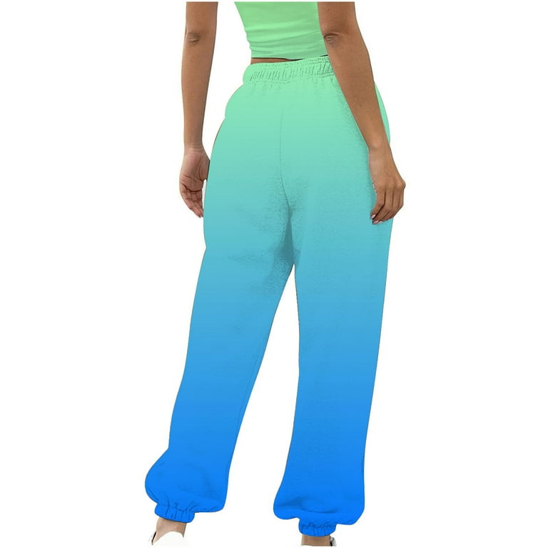 JWZUY Womens Gradient Ruining Workout Sweatpant Ankle Length