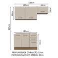 thumbnail image 3 of Cocina Integral MADESA 180cm Marrón/Crema Agata, 3 of 5