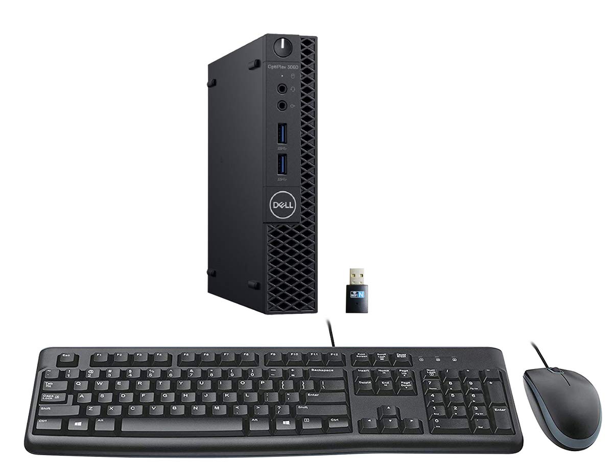 Dell Optiplex 3060 Micro PC Desktop Bundle with Keyboard, Mouse, Intel