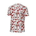 thumbnail image 6 of Wukai Red Food Print Men's Short-Sleeved Mesh T-Shirt,Quick-Dry Short Sleeve Workout T-Shirt-, 6 of 8