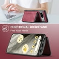 thumbnail image 3 of for Google Pixel 8A Wallet Case, Minimalist Luxury PU Leather Magnetic Detachable Credit Card Holder, 2 in 1 Zipper ID Cash Slot, Magnetic Closure Kickstand Folio Flip Slim Cover,Red, 3 of 7