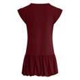 thumbnail image 5 of vigerkar Summer Dresses for Women V Neck Cap Sleeve Ruffle Hem Smock Short Dress (Wine, L), 5 of 9
