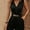 Black, variant on Women's Rompers V Neck Pleated Sleeveless Dressy Casual Summer Mini Short Romper Jumpsuit, L