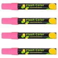 thumbnail image 2 of Marcador Plumon de Vidrio ChalkyPink 4 Pzas Rosa Neon Marcador para Pizarrón Punta redonda mediana. VentDepot MXMQK-004, 2 of 2