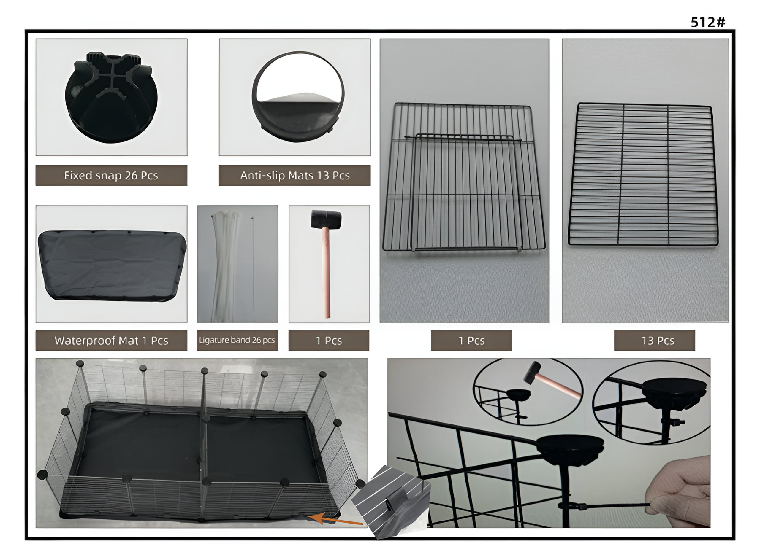 48" Extra Large Guinea Pig Rabbit Habitat Playpen Hamster Critters Center Divider Access Door Mouse Mice Gerbil Hedgehog Bunny Enclosure with Canvas Bottom