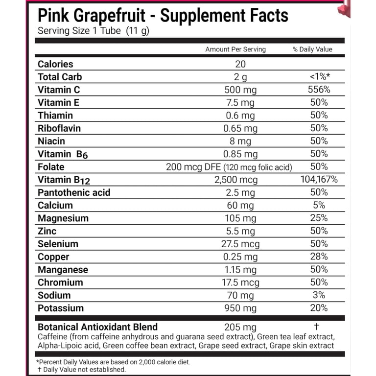 Zipfizz Energy Drink Mix, Pink Grapefruit, 20 ct, B12