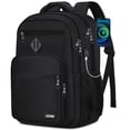 thumbnail image 1 of Mochila LIECDRO negra para hombre con puerto de carga USB de 15.6 pulgadas, 1 of 7