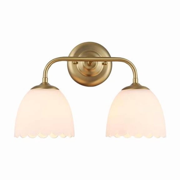 Golden Lighting 6954-BA2 BCB-OP Dorinda 2-Light Vanity Light in Brushed Champagne Bronze with Opal Glass