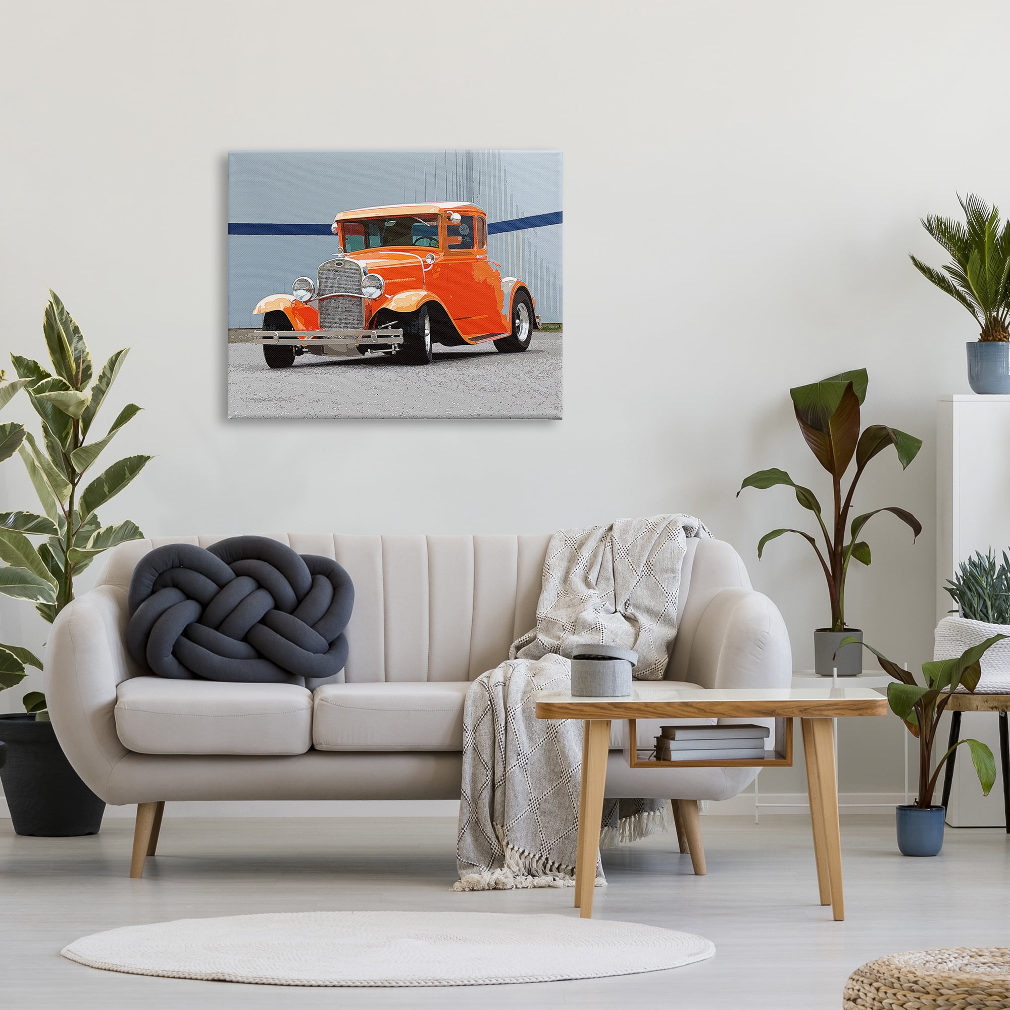 Stupell Industries Antique Orange Buggy Transportation Painting Gallery Wrapped Canvas Art Print Wall Art, 40 x 30