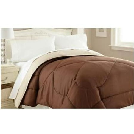 SOLID COLOR COMFORTER BROWN REVERSING TO TAN, TWIN SIZE ...