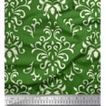 thumbnail image 1 of Soimoi Green Poly Georgette Fabric Filigree Damask Printed Fabric 1 Yard 42 Inch Wide, 1 of 3