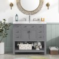 thumbnail image 6 of 36" Bathroom Vanity Cabinet with Top Sink, Modern Storage Cabinet with 2 Soft Closing Doors, 6 Drawers and Bottom Storage Shelf, 6 of 8