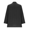 thumbnail image 4 of EDFBUYKRS Linen Button Down Shirts for Women Roll up Long Sleeve V Neck Blouse Tops with Pockets S, 4 of 5