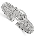 thumbnail image 1 of 11.8mm 925 Sterling Silver Poli CZ Zircone Cubique Simulée Bracelet Manchette Souple Empilable Je, 1 of 3