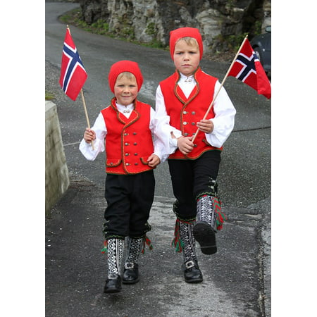 Canvas Print Children Flag Costume Tradition National Costume Stretched Canvas 10 x 14