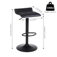 thumbnail image 3 of Modern Swivel Bar Stools Set of 2, PU Leather Counter Height Adjustable Barstools Backless Dining Kitchen Island Stools with Footrest up to 330lbs, Black, 3 of 8