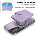 thumbnail image 2 of ELEHOLD Case for Samsung Galaxy S25 Ultra, 2-in-1 Magnetic Shockproof Leather Wallet Flip Case Cover, Detachable Card Holder with Stand,Purple, 2 of 5