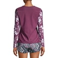 thumbnail image 3 of Time and Tru Women's Long Sleeve Rash Guard Swim Cover Up, 3 of 6