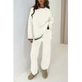 thumbnail image 2 of PRETTYGARDEN Women's 2 Piece Knit Sweater Outfit Casual Long Sleeve Pullover Wide Leg Pants Tracksuit Loungewear Set, 2 of 8