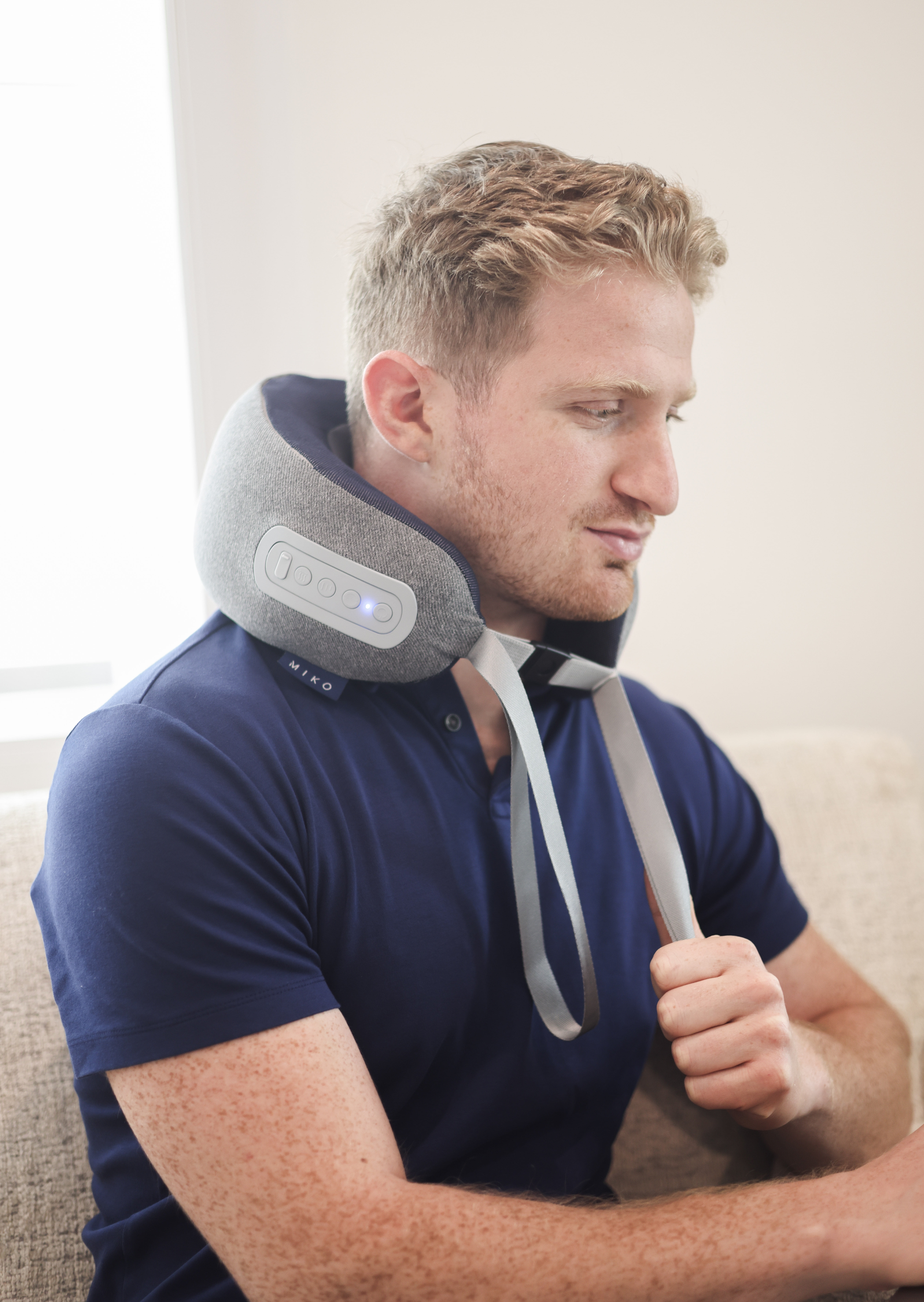 Miko Snug Neck Massage Pillow with Memory Foam, Soothing Heat, and Ergonomic Support – Portable Neck Massager for Travel, Home, and Office Comfort and Tension Relief