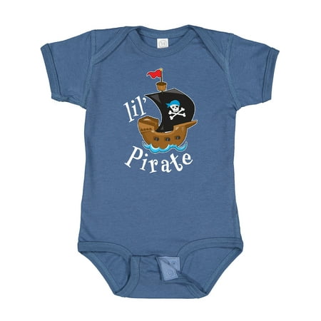 

Inktastic Lil Pirate Pirate Ship Blue Bandana Gift Baby Boy or Baby Girl Bodysuit