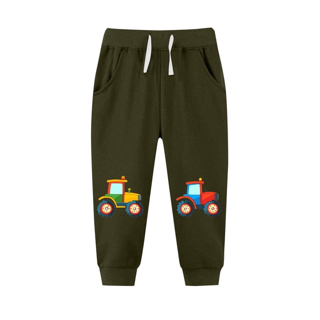 Cowsor Boys Girls Drawstring Sweatpants Cute Pattern Cotton Sport Jogger Pants