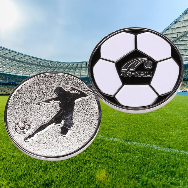 LJNYFDC Referee Flip Coins Abrasion resistant Soccer Ball High Hardness Clear Pattern Football Relief Rust free Visible Two sided Referee Soccer