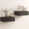 thumbnail image 1 of HOMCOM Floating Nightstands Set of 2, High Gloss Bedside Tables, Black, 1 of 10