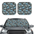 thumbnail image 2 of Naloa Blue Excavator Print 2-Piece Windshield Sunshade,Foldable Car Front Window Sun Shades,for Most Sedans SUV Truck-Small, 2 of 6