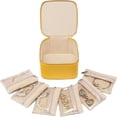 thumbnail image 1 of Cajas de cuero para joyas para viajes con bolsas de terciopelo y cremallera para mujeres, estuche de viaje para joyas, estuche organizador de cuero portátil para joyas, estuche organizador de viaje pa, 1 of 7