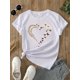 thumbnail image 1 of Women'S Casual Cotton T-Shirt with Heart Pattern, Crew Neck, Short Sleeve, Regular Fit, Knit Fabric - Spring/Summer/Fall Collection, 1 of 6