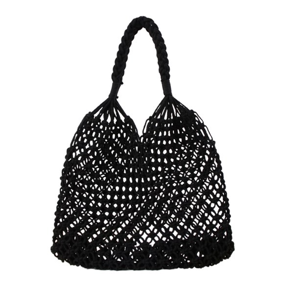 Yesbay Aesthetic Tote Bag Exquisite Woven Pattern Large Capacity Hollow Out Handmade Double Handle Daily Collocation Ladies Cut-Out Handbag Shopping Bag for Travel