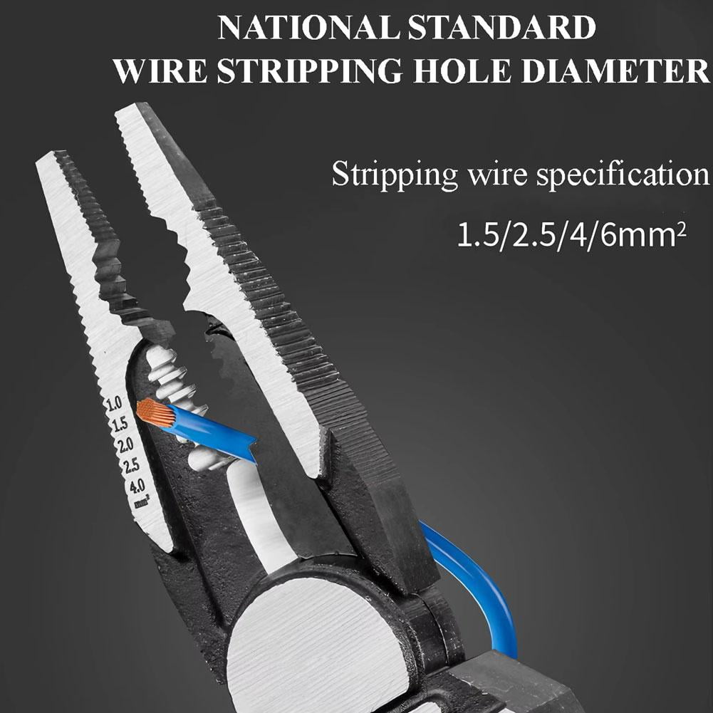8 in 1 Wire Stripper with Voltage Tester,New Heavy Duty Wire Stripper Pliers,Tester Hot/Neutral Wires,Multifunctional Electric WireStripping Tool Electrical Pliers for Cutting and Splitting