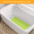 thumbnail image 2 of Semfri Non-Slip Bath Tub Shower Mat 16x31.5 inch Soft Rubber Bathroom Bathmat with Strong Suction Cups Comfort on Feet Green, 2 of 5