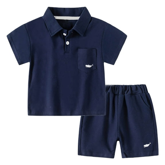 MEZZALL Boys Outfits Sets Casual Summer Shirt And Shorts Outfits Toddler Kids Fashion Gentleman Style Tops And Bottom Two Piece Sets Beach School Party Fall Dailywear Holiday / 6-7 Years