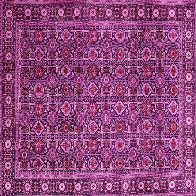 Ahgly Company Indoor Square Persian Pink Traditional Area Rugs, 5