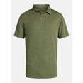 thumbnail image 2 of George Men's and Big Men's Double Knit Polo Shirt with Short Sleeves, Sizes S-5XL, 2 of 5