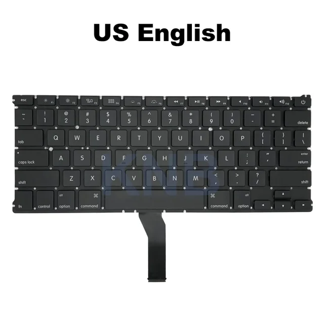 New US UK Spain French Russian Layout For Macbook Air 13" A1369 A1466 Keyboard Replcement 2011-2017 Years US