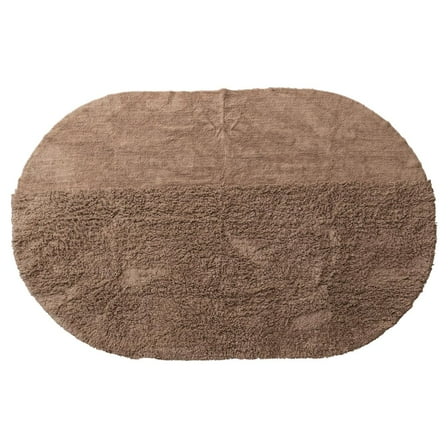 Creative Co-Op Modern Oval Cotton Tufted Rug, Brown
