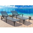 thumbnail image 2 of Homefun Pool Tanning Adjustable Backrest and Moveable Wheels Metal Chaise Lounge - Set of 2, Bronze, 2 of 6