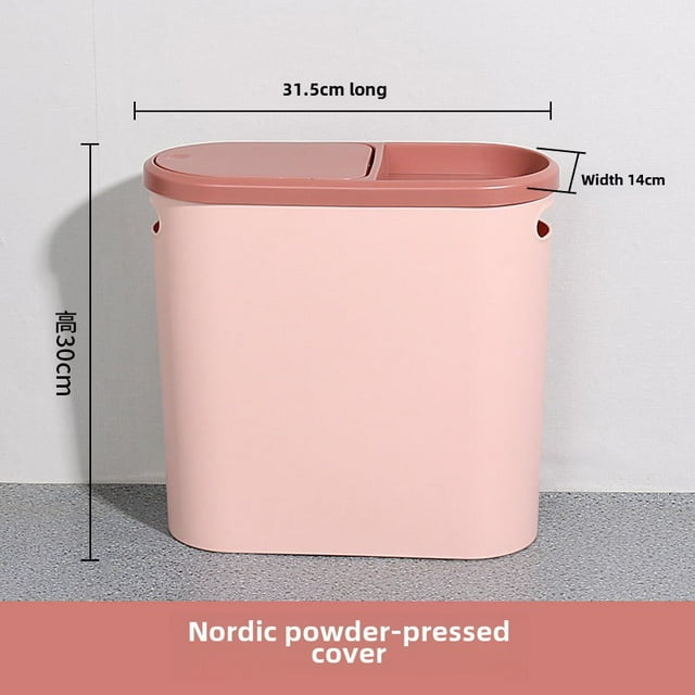 Pink Clip-On Cover Garbage Can with Large Capacity - Durable Plastic, Space-Saving Design for Kitchen, Bathroom, Bedroom & Commercial Use - Efficient, Versatile Waste Bin for Small Areas (Model 9219)