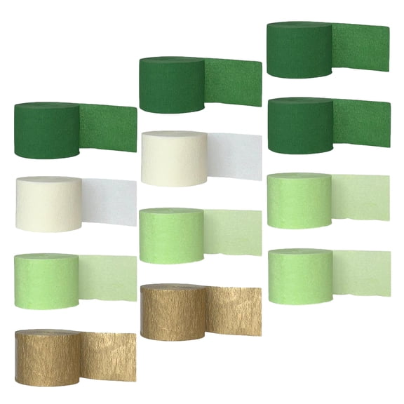 Hemoton 12 Rolls Avocado Green Crepe Paper Streamers For Party Birthday Wedding Baby Shower Suitable For Balloon Decoration And Present Wrapping