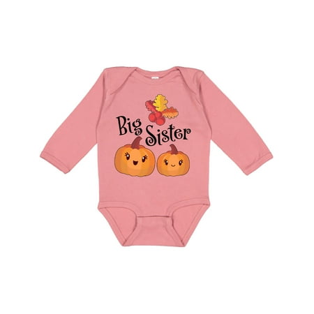 

Inktastic Big Sister Pumpkins with Fall Leaves Gift Baby Girl Long Sleeve Bodysuit