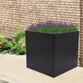 thumbnail image 2 of Miumaeov Outdoor Planter Box, Cube Steel Large Planter, Black Metal Square Indoor Flower Pot, Heavy Duty Modern Commercial Residential Planters, 2 of 7