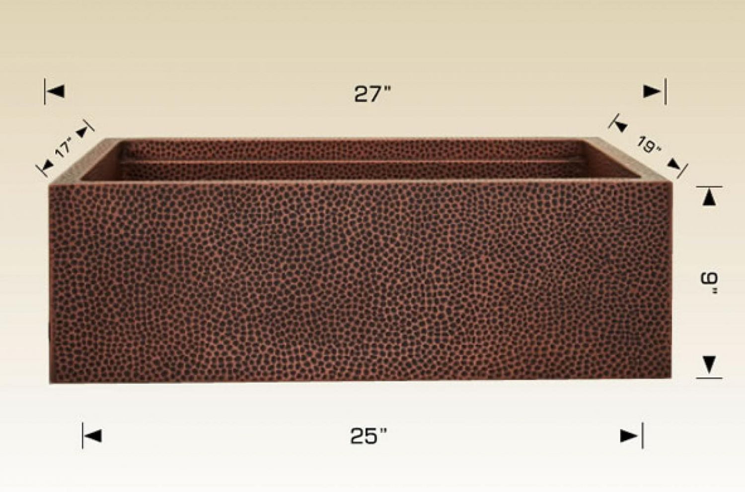 American Imaginations 27-in. W Copper Kitchen Sink With 1 Bowl And 16 Gauge