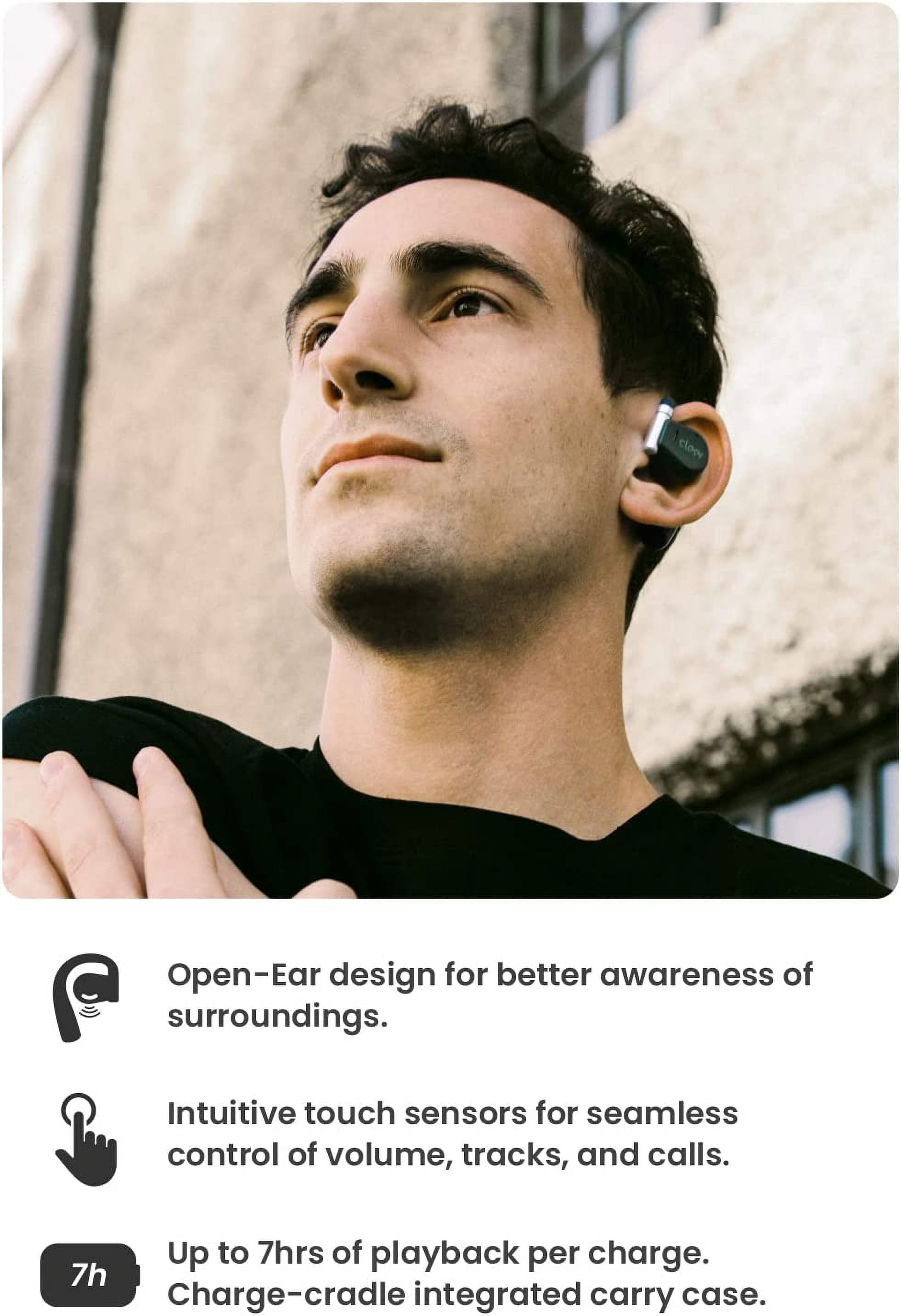 Cleer Audio ARC Open-Ear Ear Hook Design Flexible Hinge True